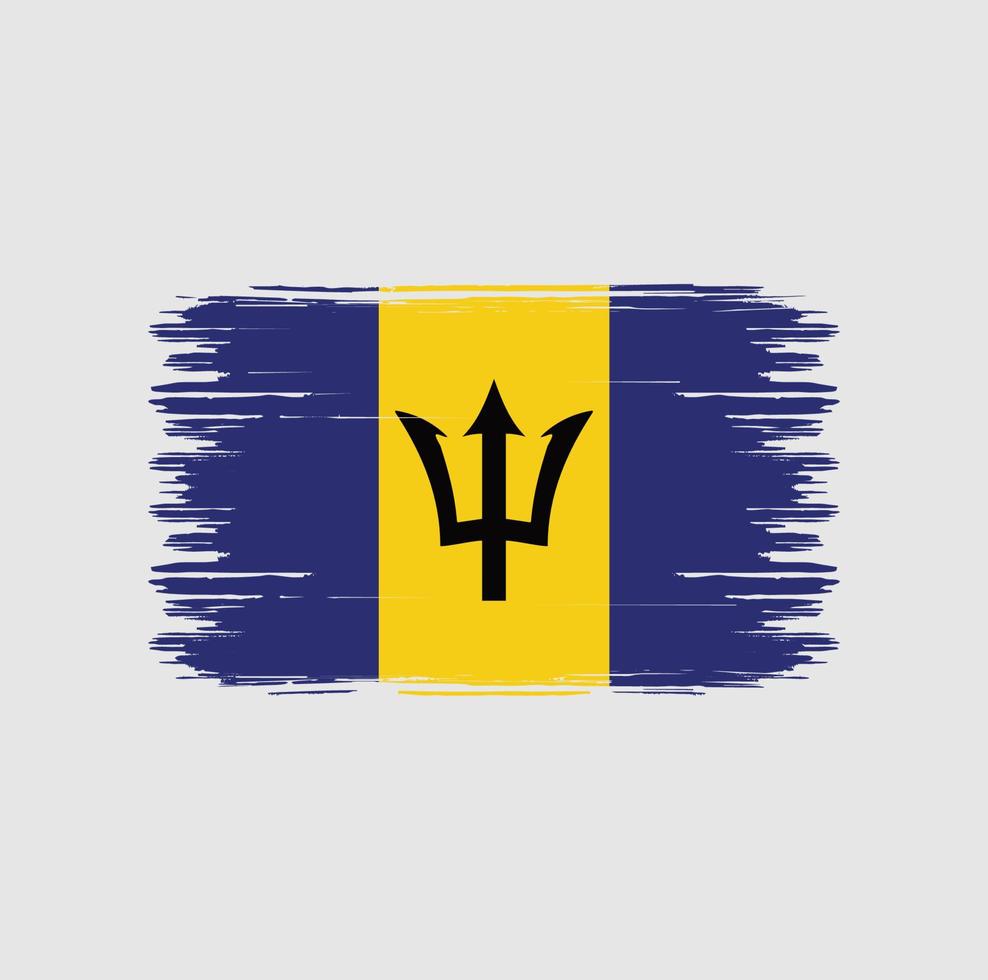 Barbados-Flaggenbürste. Nationalflagge vektor