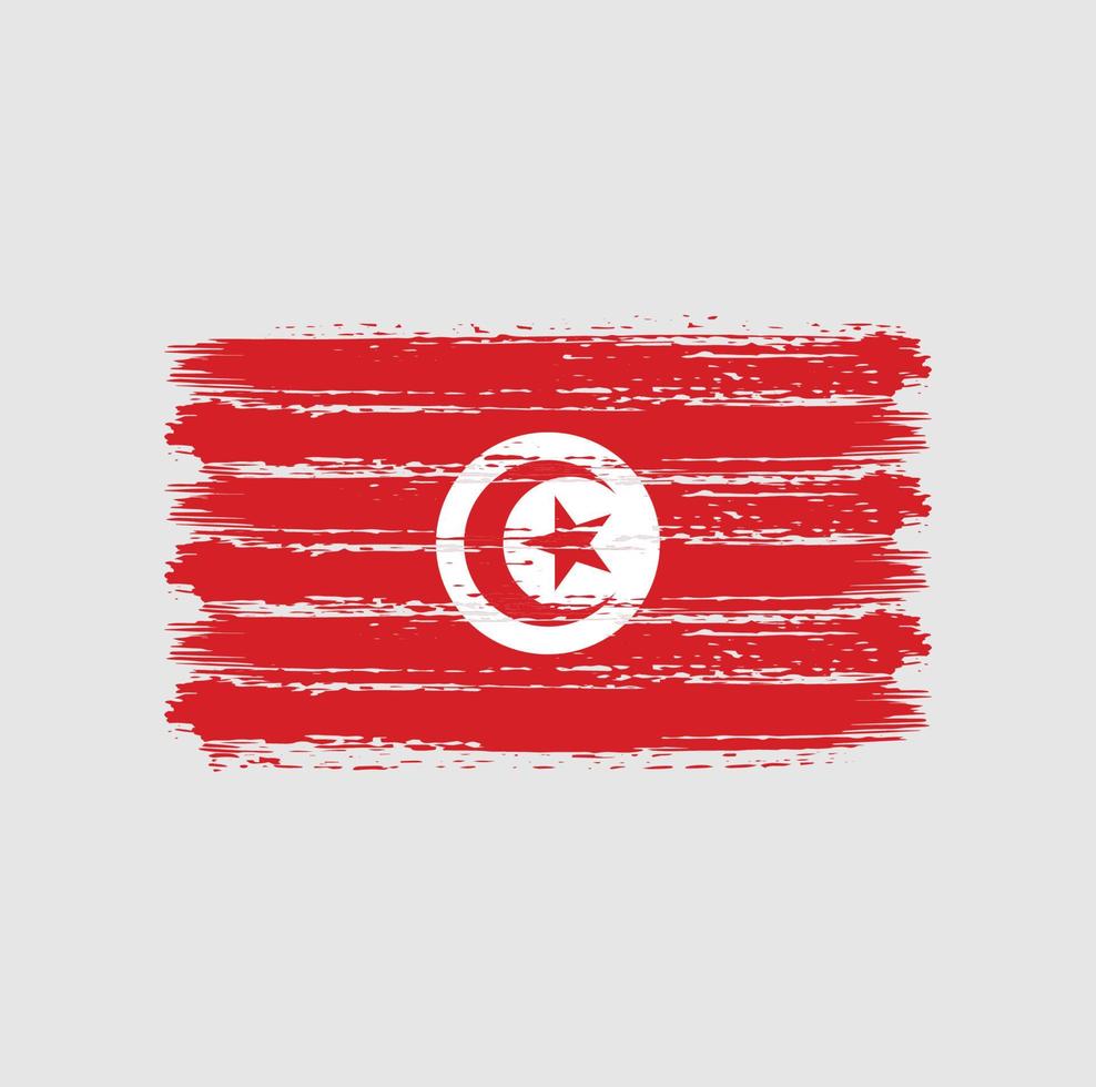 tunesische flagge pinselstriche. Nationalflagge vektor