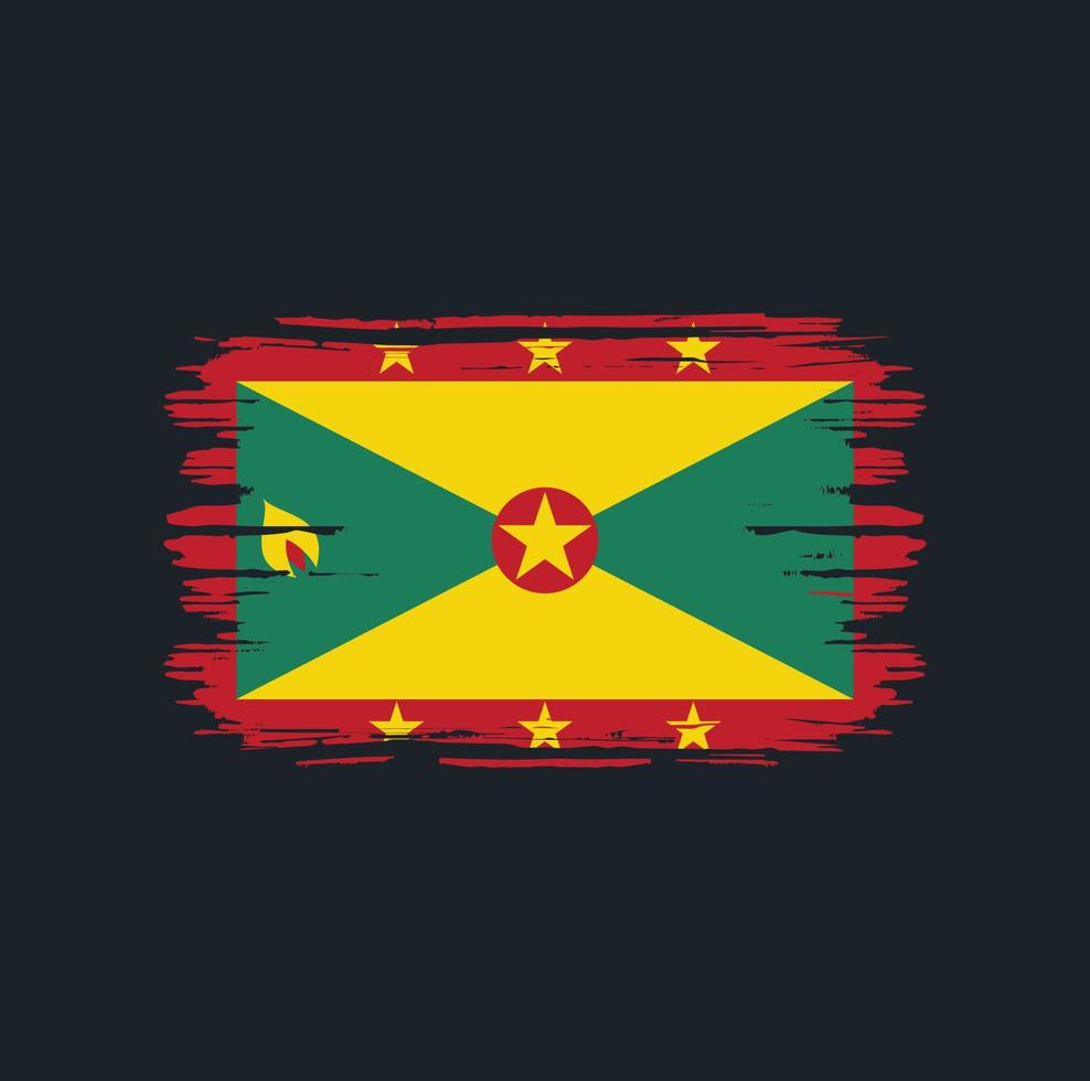 Grenada-Flagge-Pinsel. Nationalflagge vektor