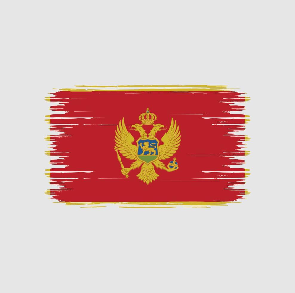 Pinsel für die montenegro-Flagge. Nationalflagge vektor