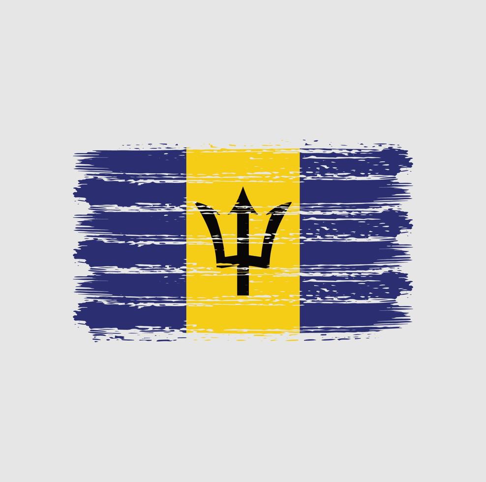 barbados flagga penseldrag. National flagga vektor