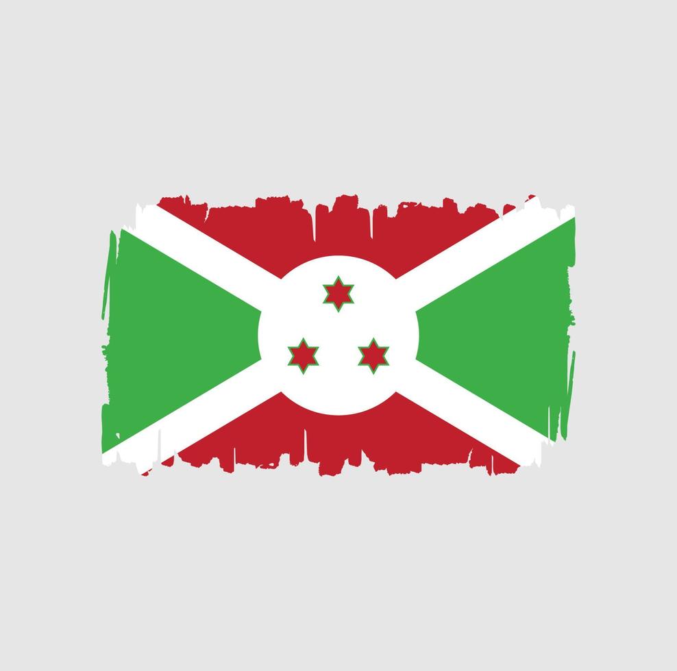 Burundi-Flaggen-Pinselstriche. Nationalflagge vektor