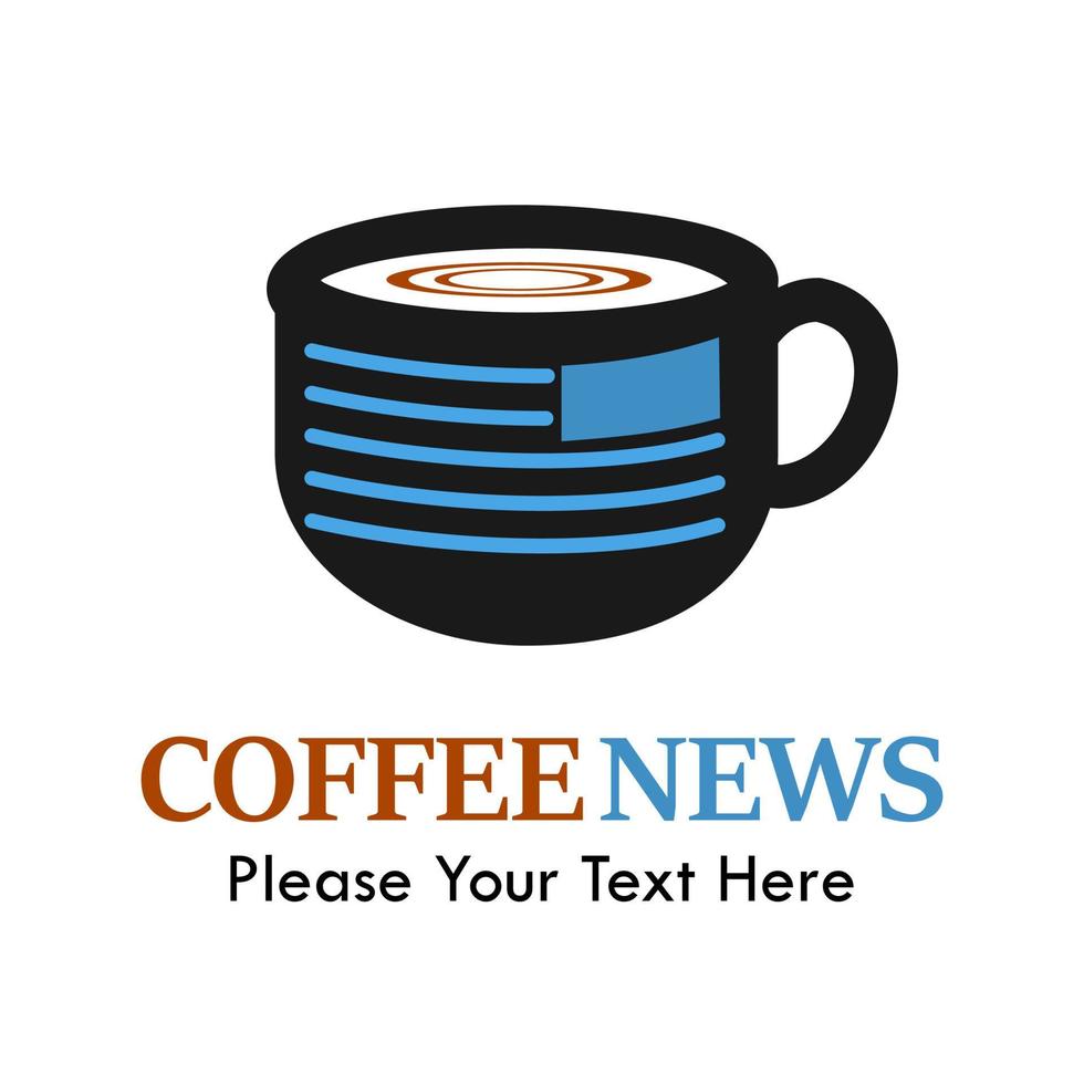 kaffee-news-logo-vorlagenillustration. geeignet für Medien, App, Sticker, Label, Computerspiele, Handy etc vektor