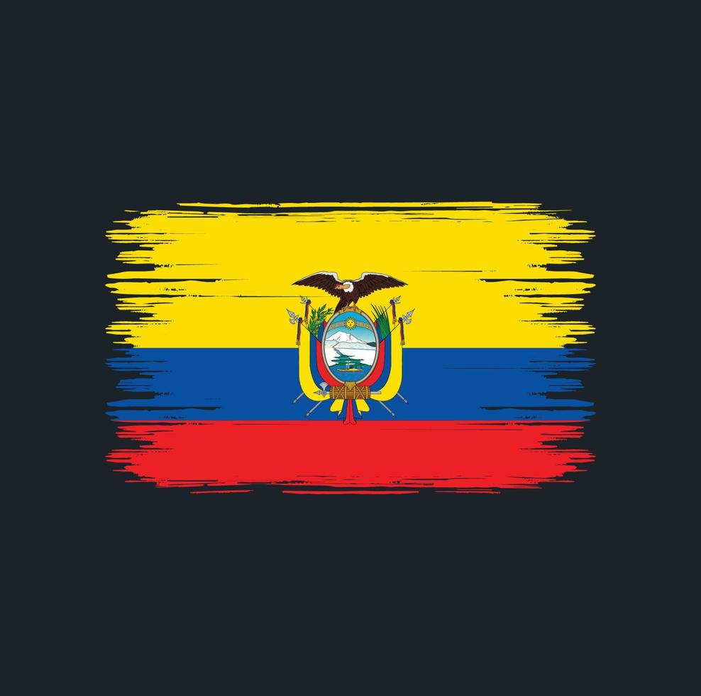 ecuador flag pinsel. Nationalflagge vektor