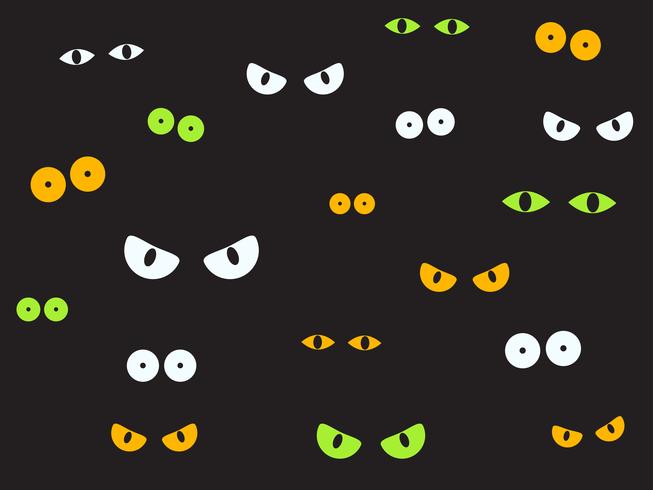 Vector gespenstische Augen der Illustration im dunklen Hintergrund - Halloween-Hintergrund