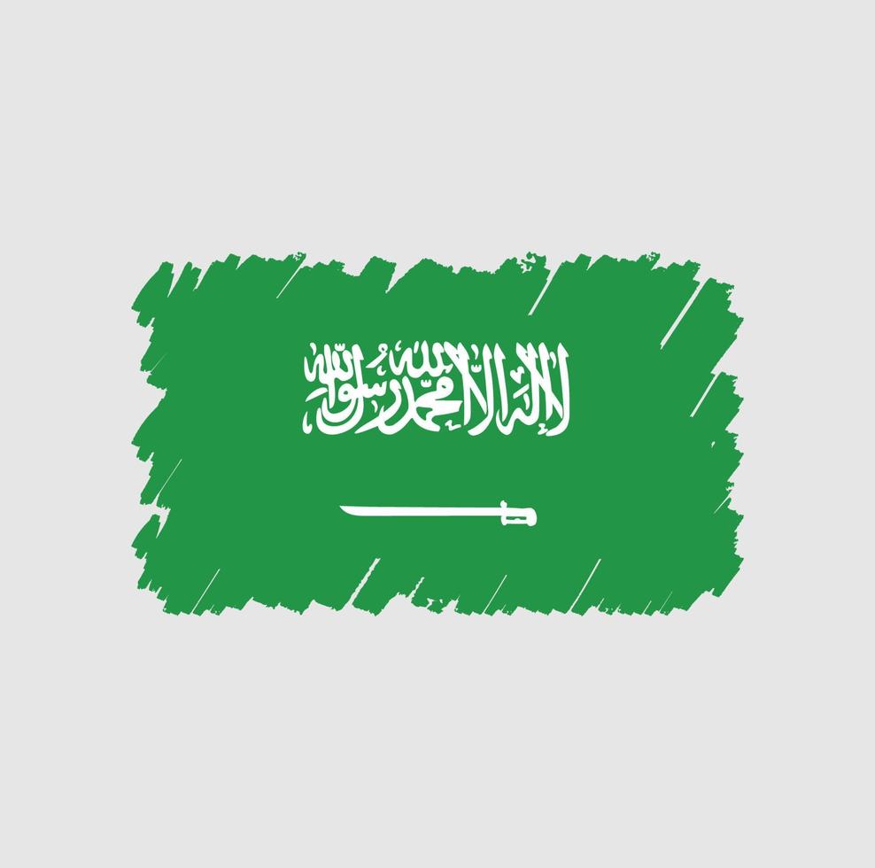 saudi-arabien flagge bürste vektor