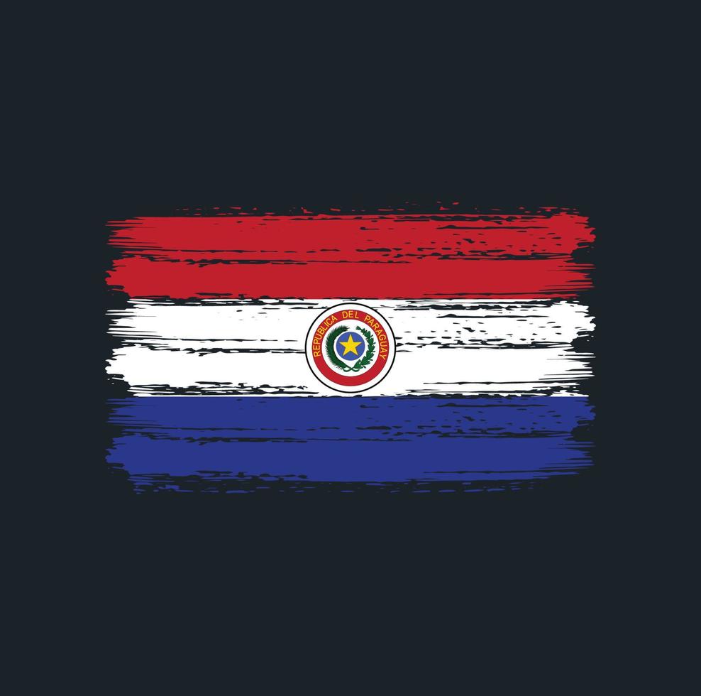 Pinselstriche der paraguayischen Flagge. Nationalflagge vektor