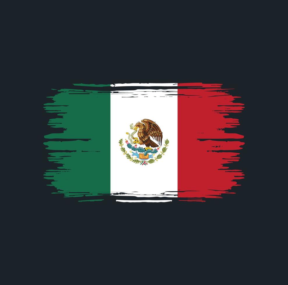 Mexiko-Flagge-Pinsel. Nationalflagge vektor