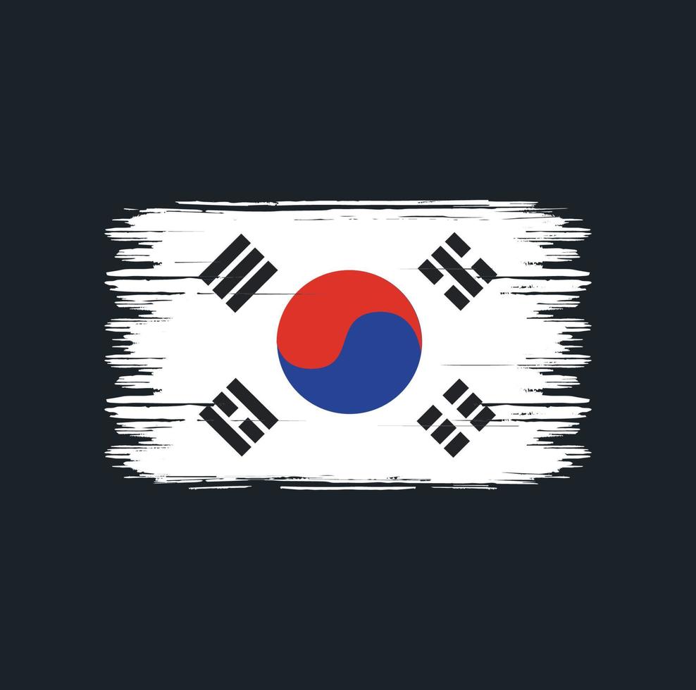 sydkoreas flaggborste. National flagga vektor