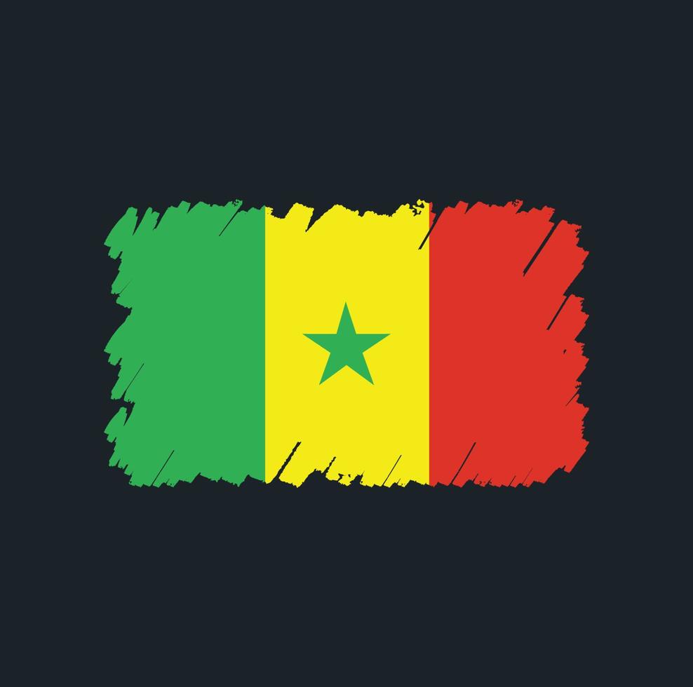 senegal flagga borste vektor