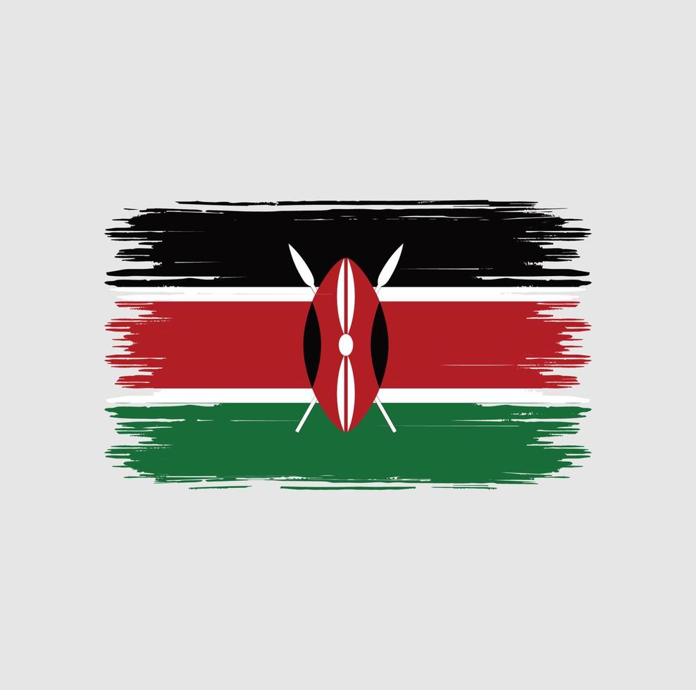 Bürste der kenia-Flagge. Nationalflagge vektor