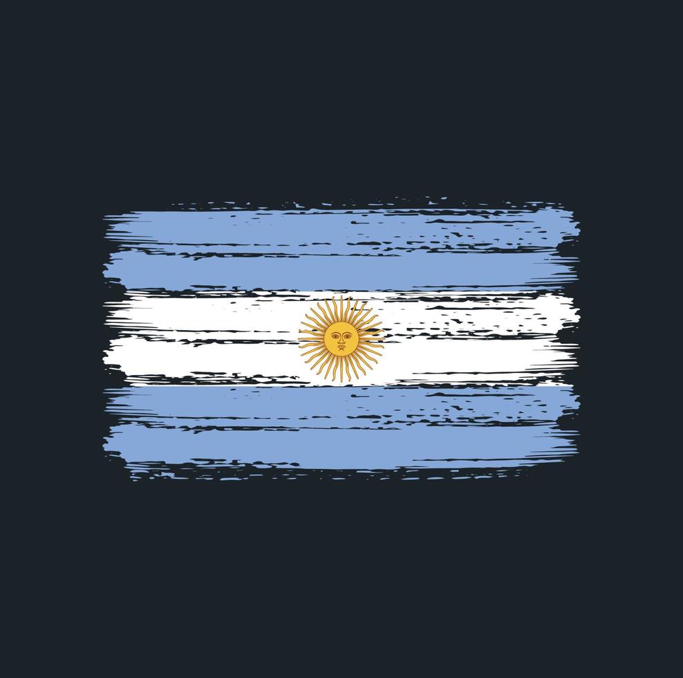 Pinselstriche der argentinischen Flagge. Nationalflagge vektor
