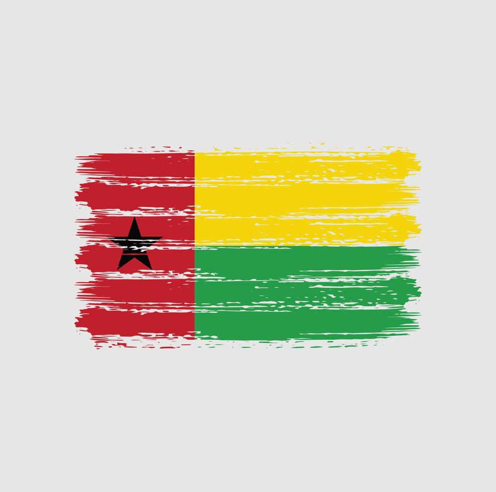 Pinselstriche der Flagge von Guinea-Bissau. Nationalflagge vektor