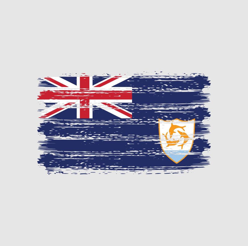Pinselstriche der Anguilla-Flagge. Nationalflagge vektor
