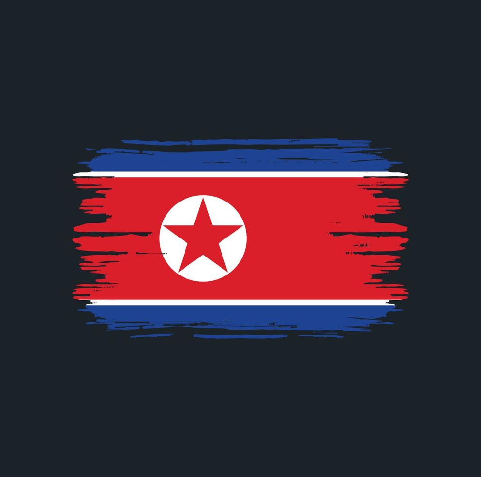 Bürste der Nordkorea-Flagge. Nationalflagge vektor