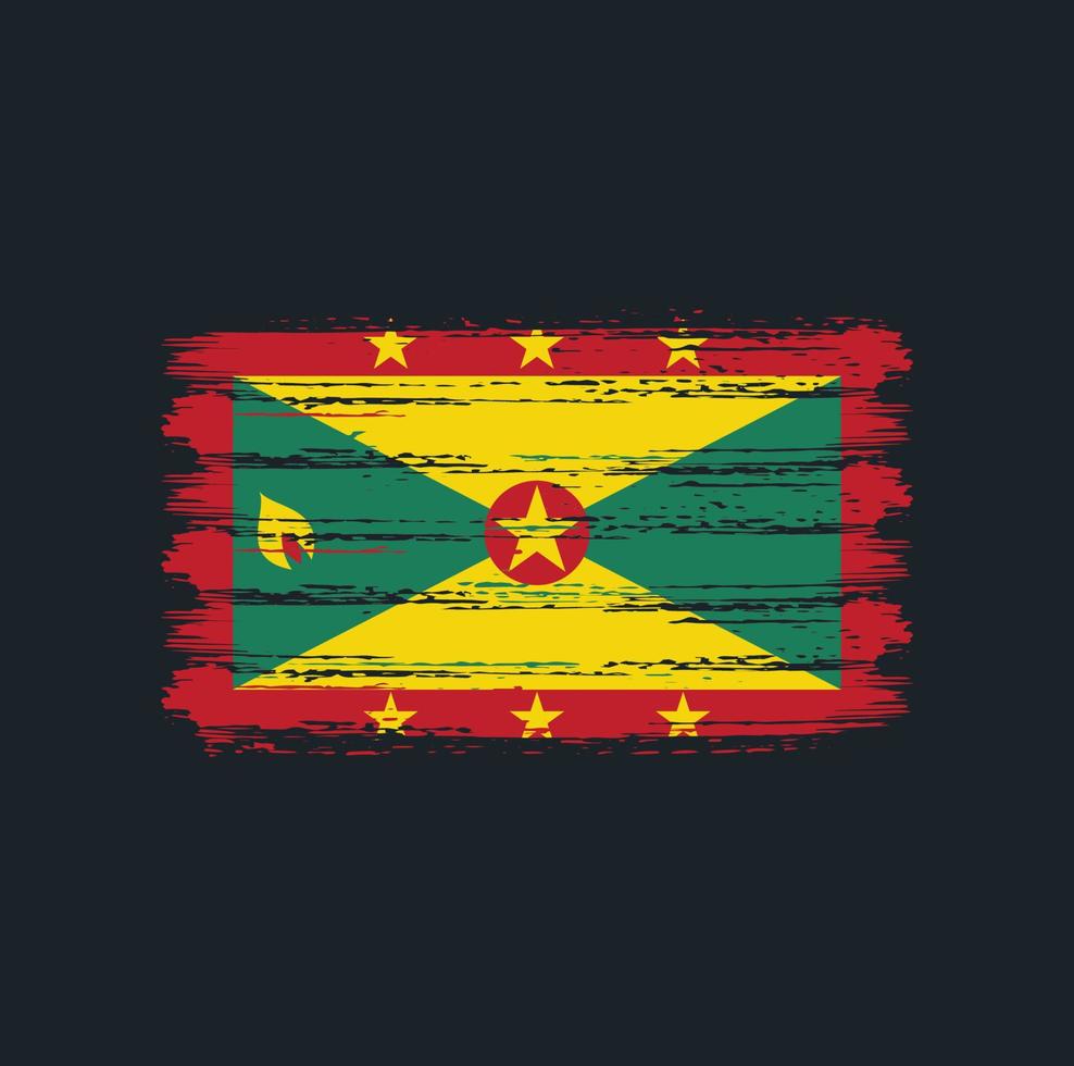 Pinselstriche der Grenada-Flagge. Nationalflagge vektor