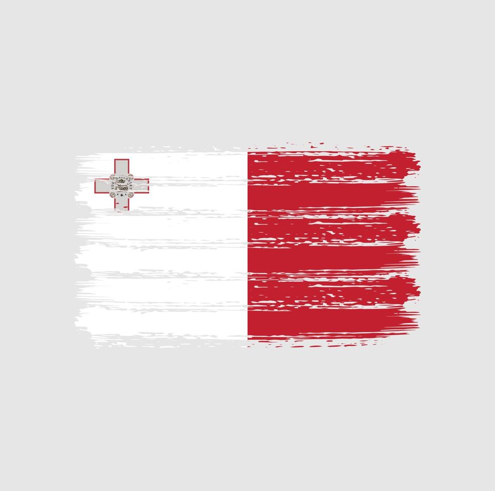 malta flagge pinselstriche. Nationalflagge vektor