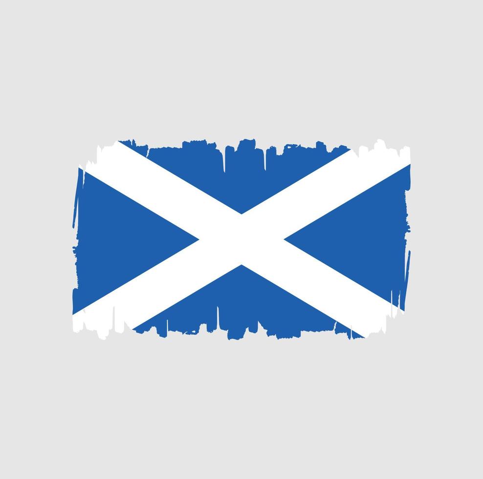 Pinselstriche der schottischen Flagge. Nationalflagge vektor