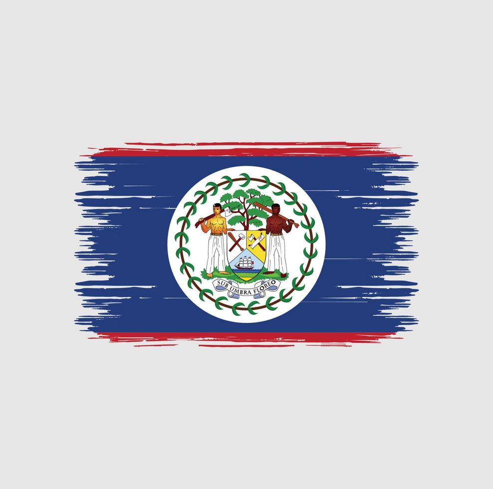Bürste der Belize-Flagge. Nationalflagge vektor
