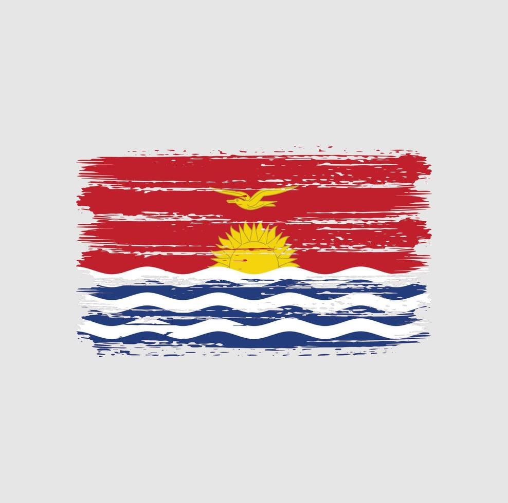 Pinselstriche der kiribati-Flagge. Nationalflagge vektor