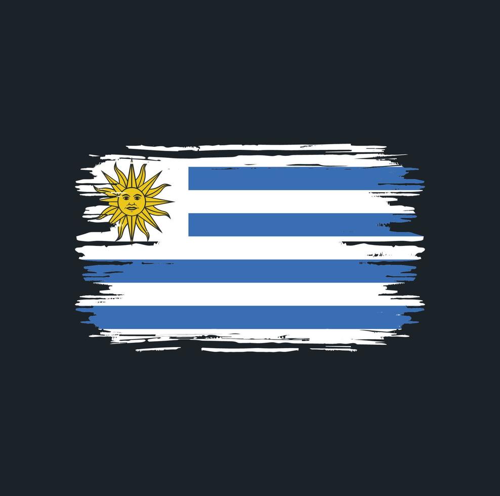 uruguay flaggborste. National flagga vektor
