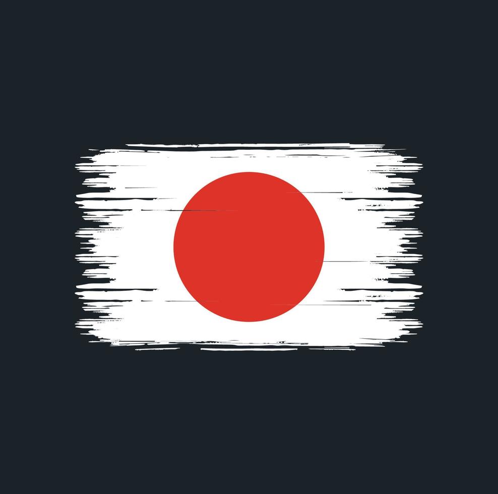japansk flaggborste. National flagga vektor