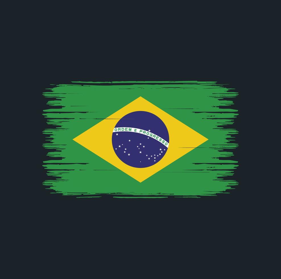 Bürste der brasilianischen Flagge. Nationalflagge vektor