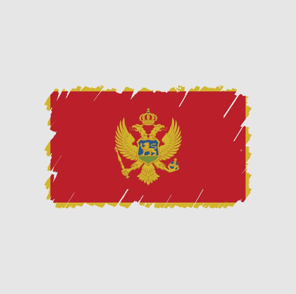 montenegro flagga borste vektor