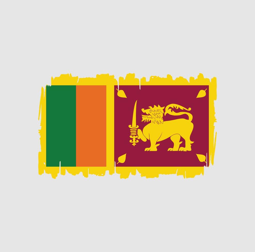 sri lanka flagge pinselstriche. Nationalflagge vektor