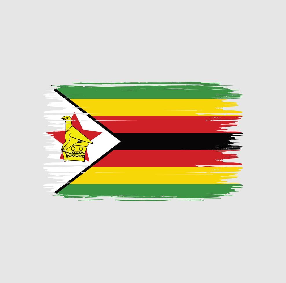 zimbabwe flaggborste. National flagga vektor