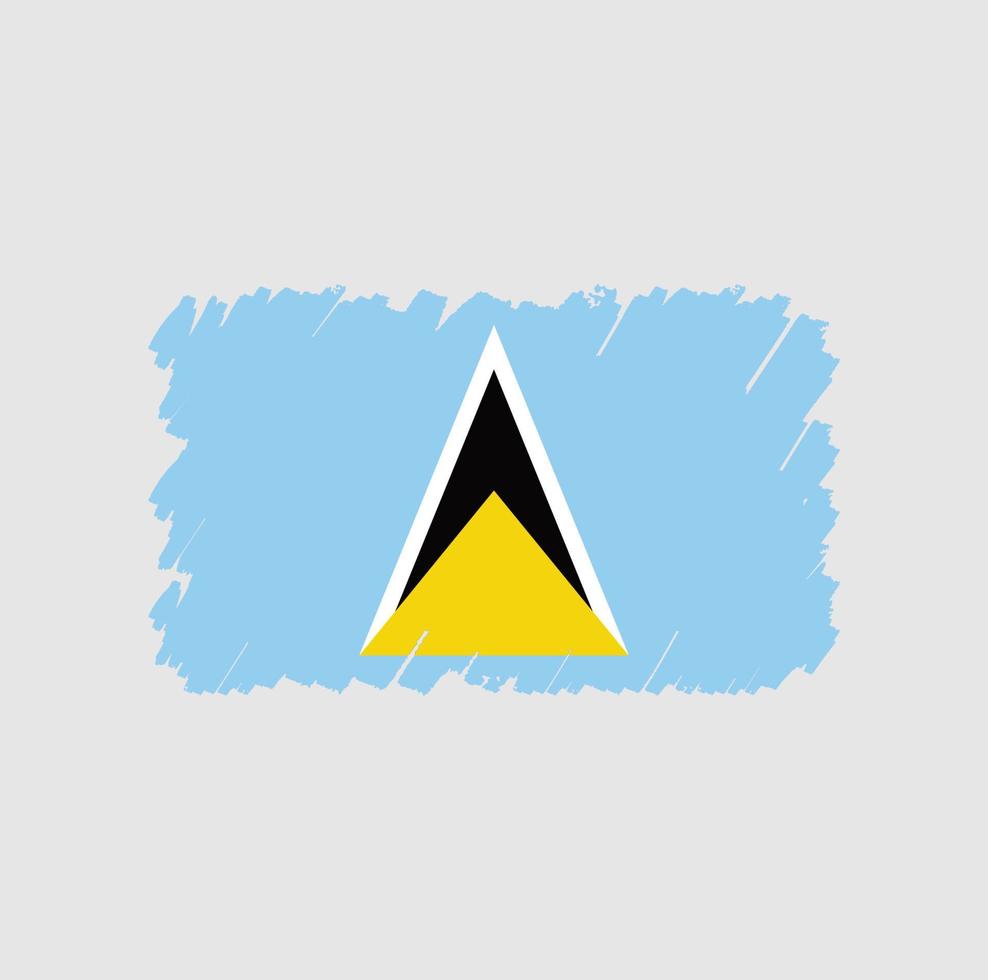 Bürste mit St. Lucia-Flagge vektor