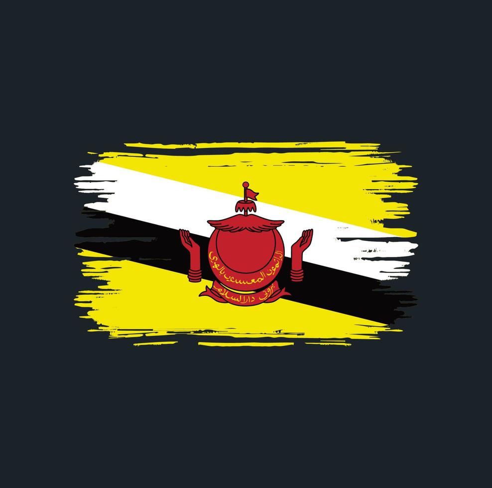 Bürste der Brunei-Flagge. Nationalflagge vektor