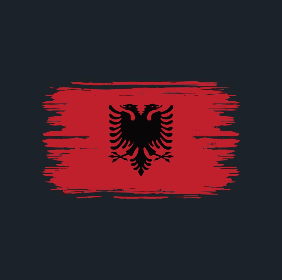 Albaniens flaggborste. National flagga vektor