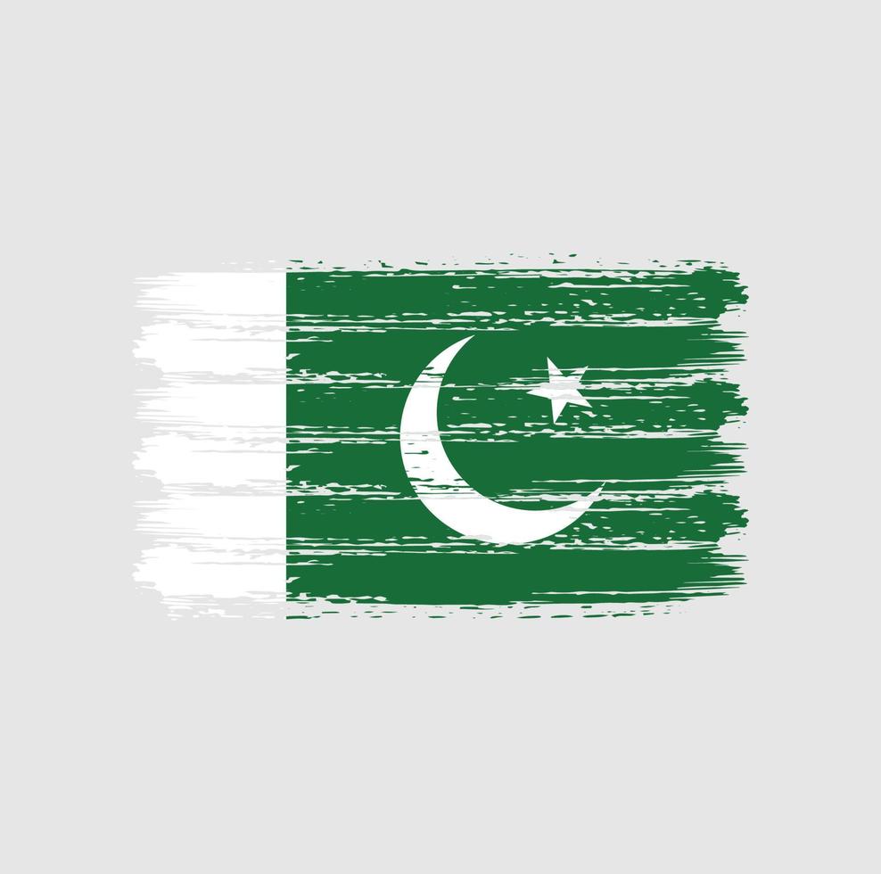 pakistanska flaggan penseldrag. National flagga vektor