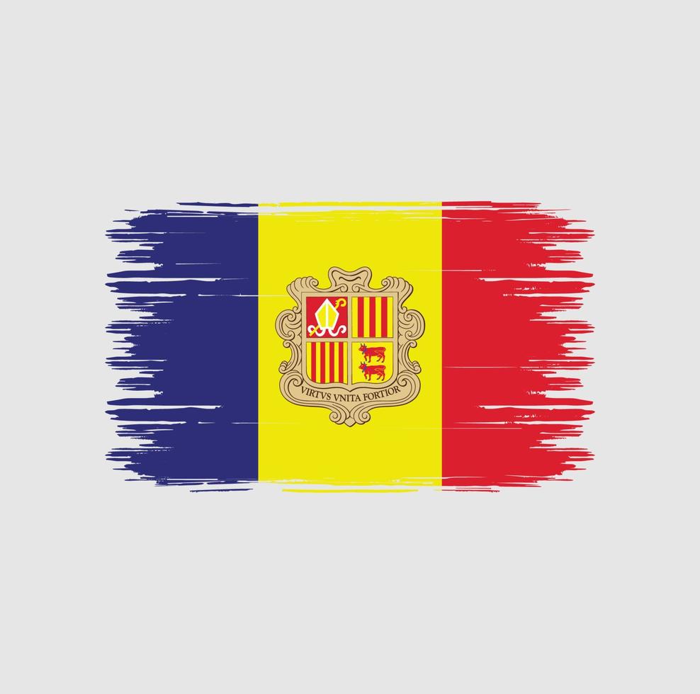 Andorra-Flaggenpinsel. Nationalflagge vektor