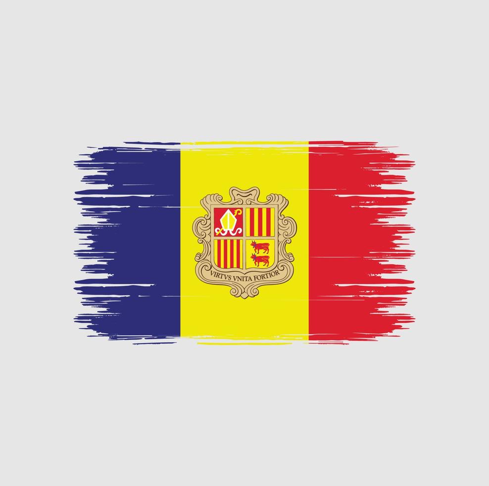 andorra flaggborste. National flagga vektor