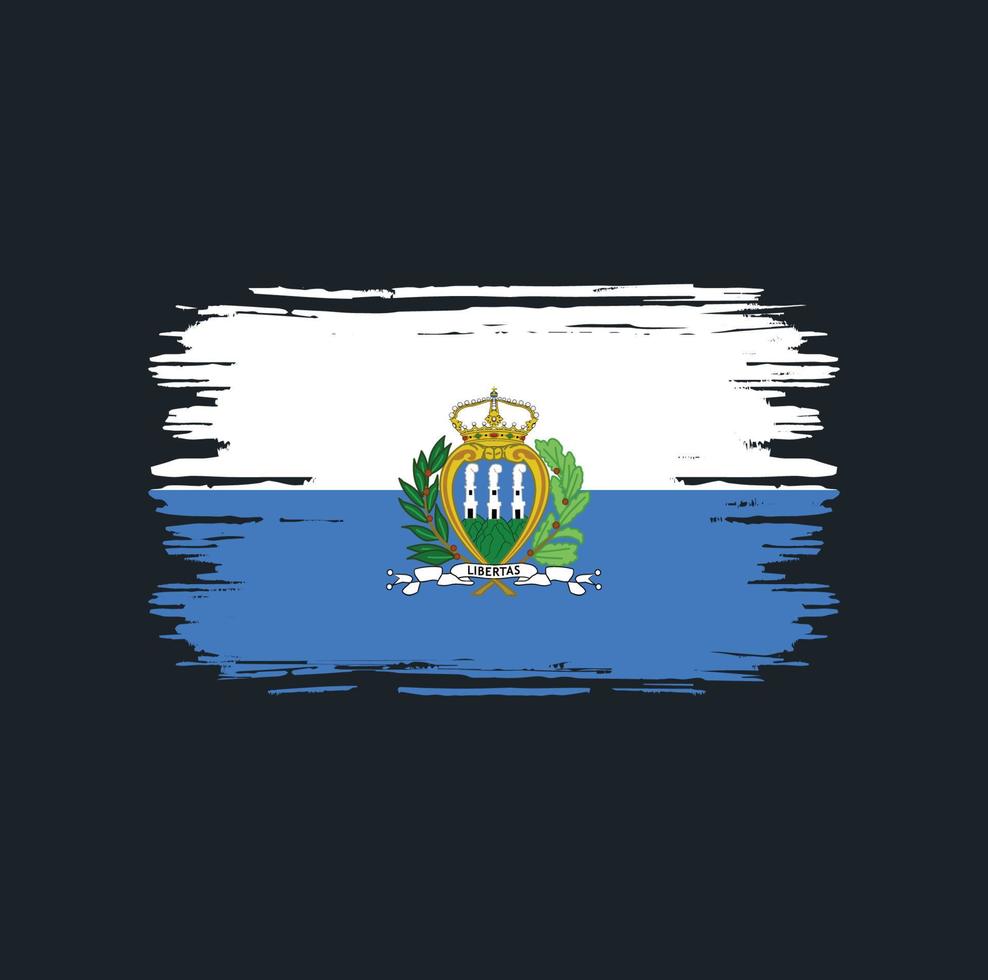 Bürste für San Marino-Flagge. Nationalflagge vektor