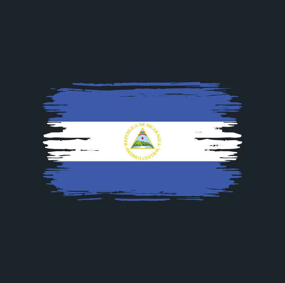 Nicaragua-Flaggenbürste. Nationalflagge vektor