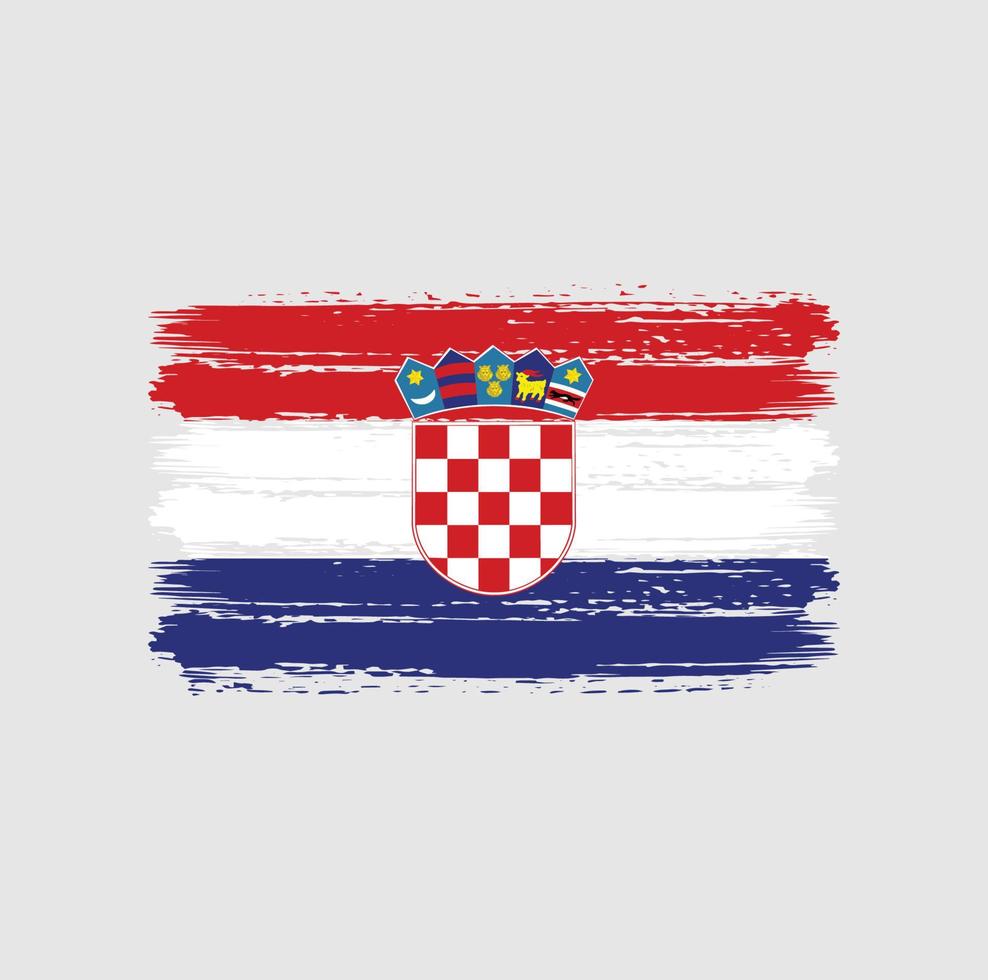 kroatiska flaggan penseldrag. National flagga vektor