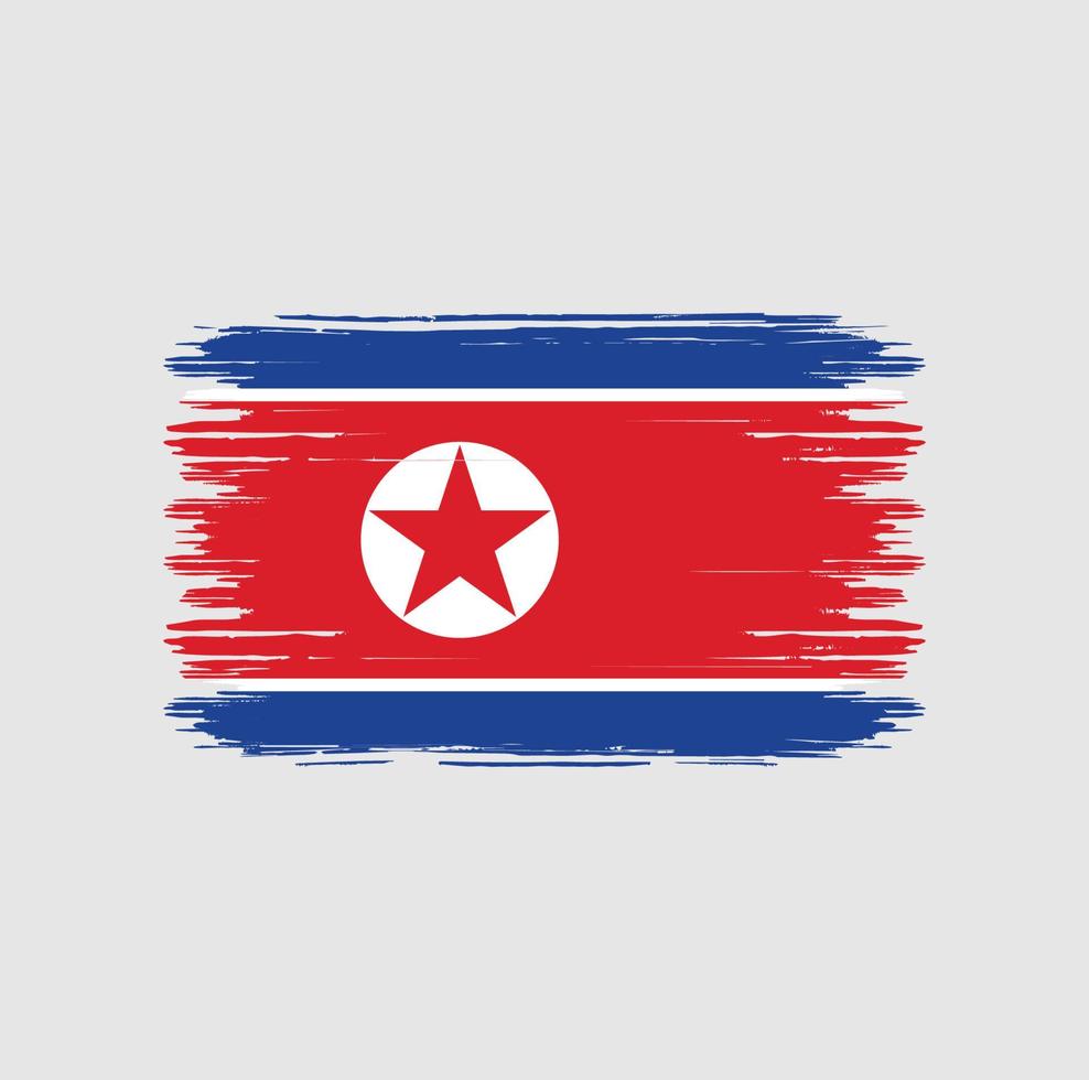 nordkoreas flaggborste. National flagga vektor