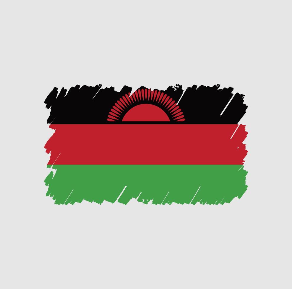 malawi flagge bürste vektor