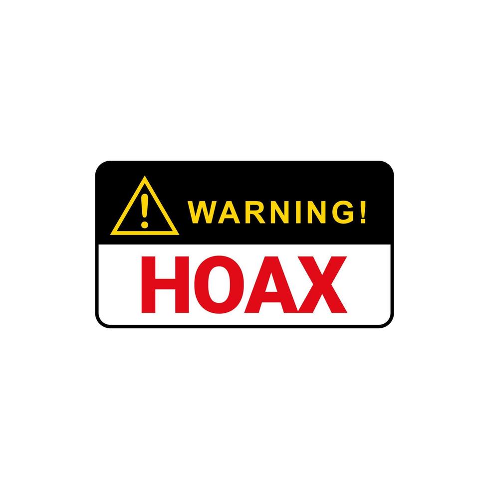 Internet-Hoax-Warnetikettenvektor. perfekt für Designelemente von Fake-News- und Hoax-News-Kampagnen. Grunge-Stempelvorlage, die die Verbreitung gefälschter Nachrichten verbietet. vektor