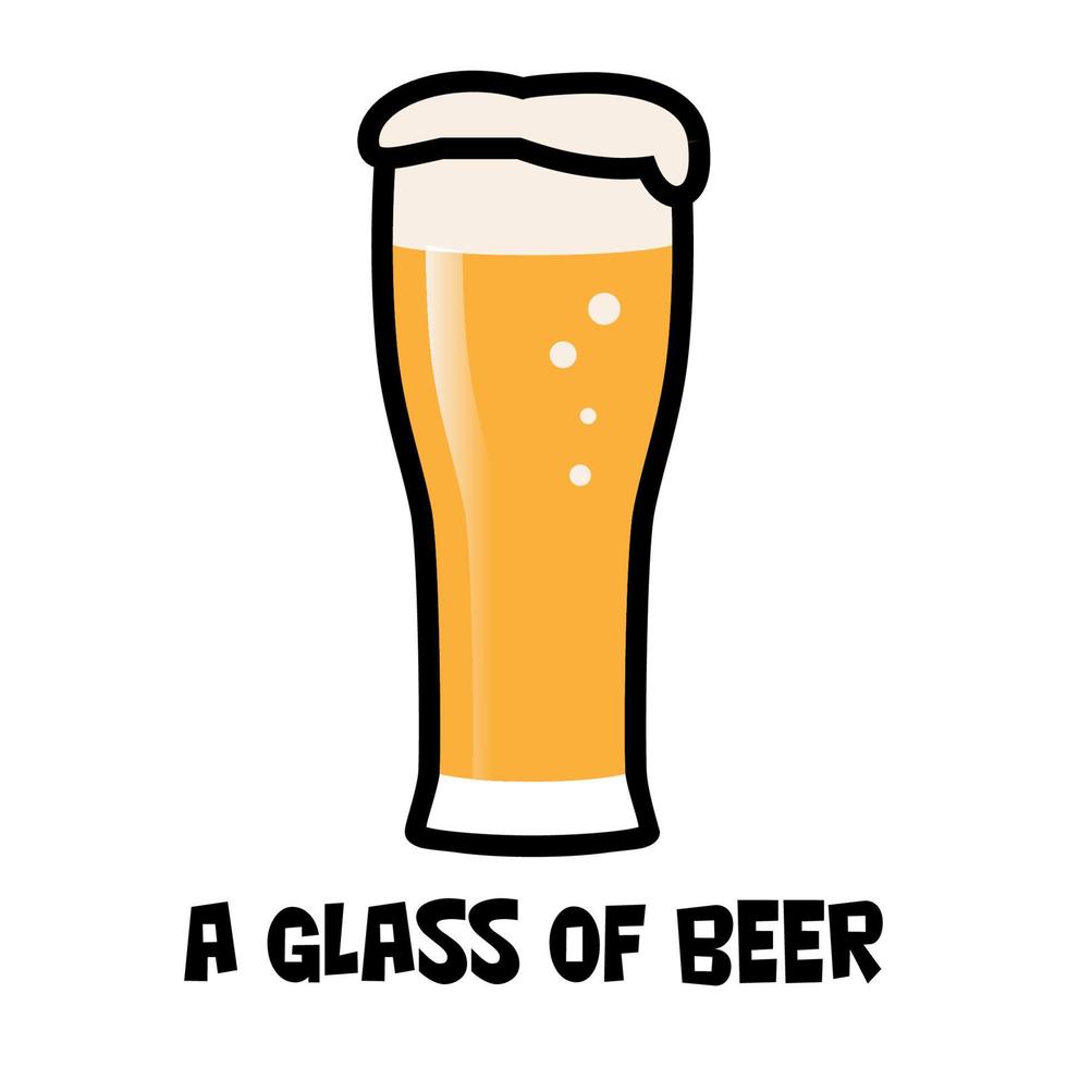 ett glas öl platt design logotyp Weizen glas vektor