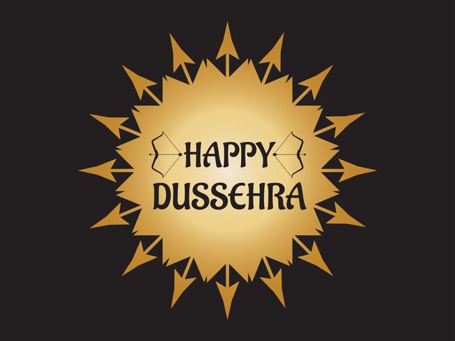 Lycklig Dussehra-festival av indiens garnering med pilbåge och pilbakgrund vektor