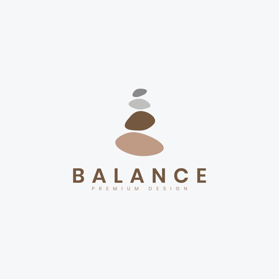 Stapelsteine Logo Vektor Inspiration, Logo Balance Stein minimalistisches Design für Spa und Wellness