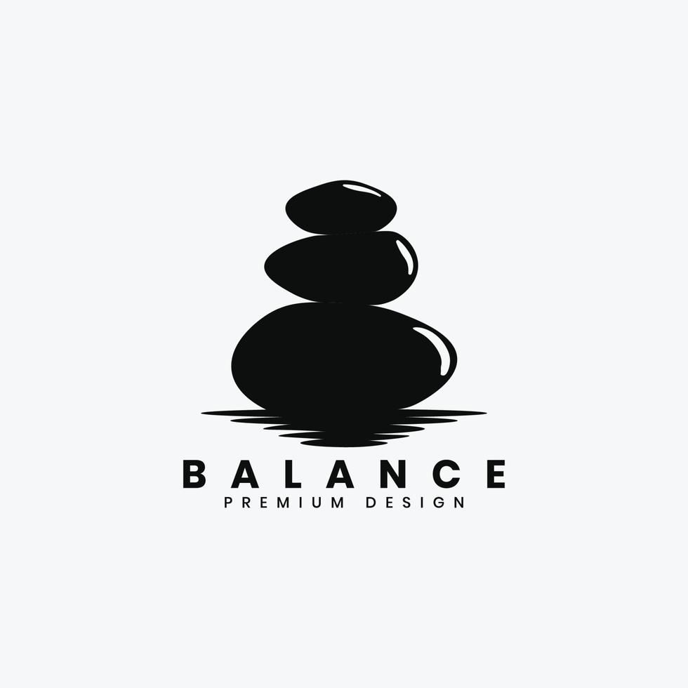 rock balanserande logotyp design vektor inspiration för spa och wellness