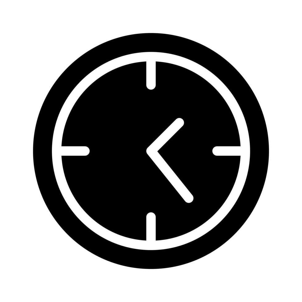 Uhr mit solidem Symbol, geeignet für Haus-Icon-Set vektor