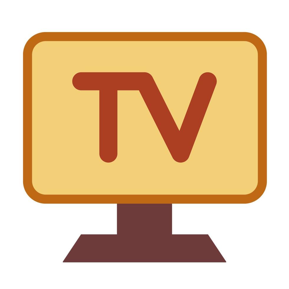 TV med platt ikon som lämpar sig för husikonuppsättning vektor