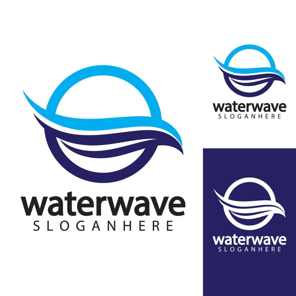 Wasserwellen-Logo-Design-Vorlage vektor