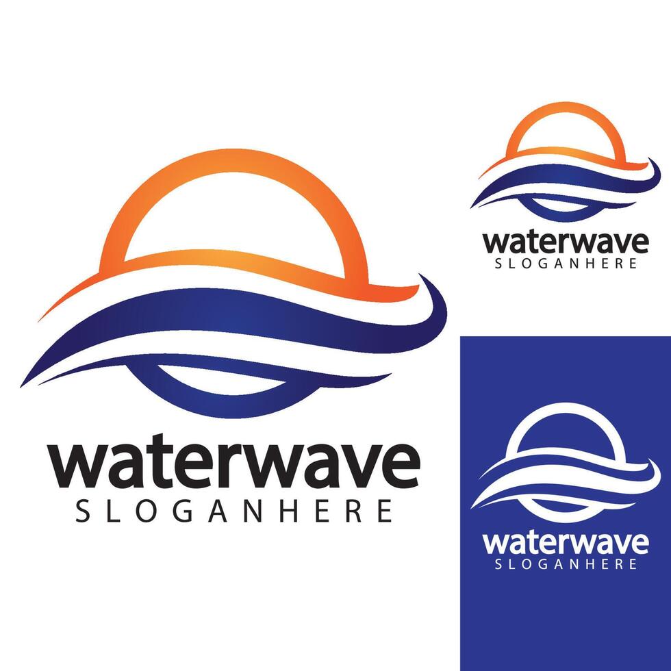 Wasserwellen-Logo-Design-Vorlage vektor